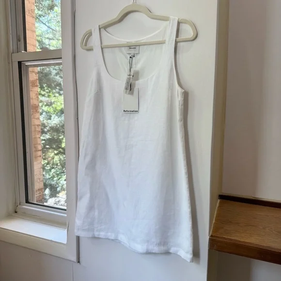 NWT Reformation Hamley Linen Mini Dress White 2 - Picture 6 of 16